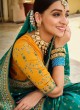 Wedding Wear Saree Green And Yellow Color